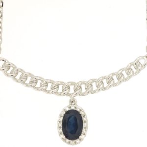 SAPPHIRE & DIAMOND NECKLACE