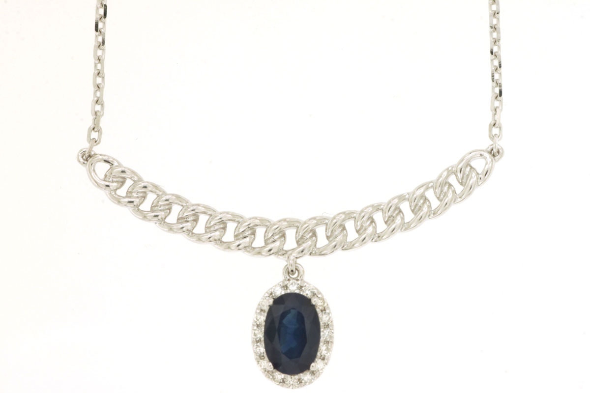 SAPPHIRE & DIAMOND NECKLACE