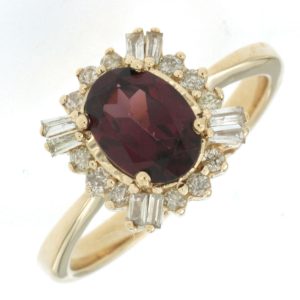 RHODOLITE & DIAMOND RING