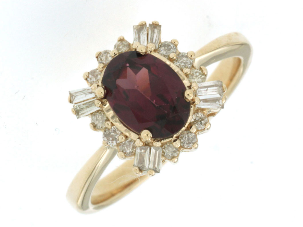RHODOLITE & DIAMOND RING