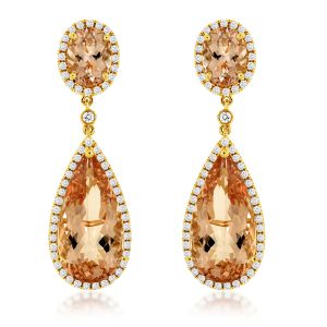 MORGANITE & DIAMOND EARRING