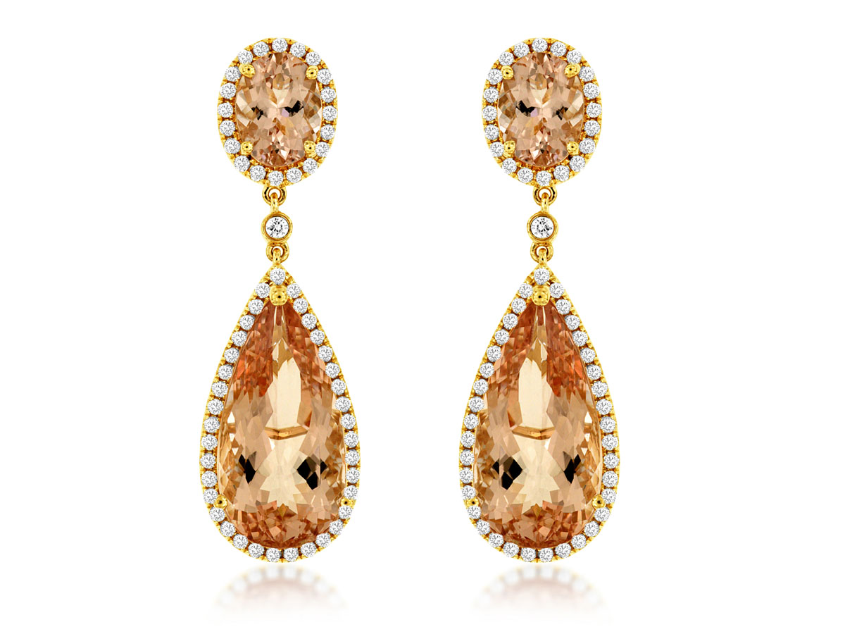 MORGANITE & DIAMOND EARRING