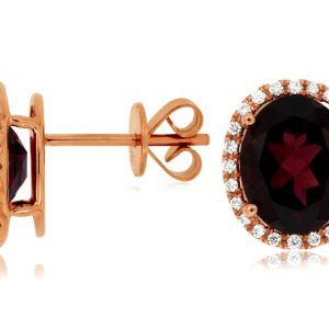 RHODOLITE & DIAMOND EARRING