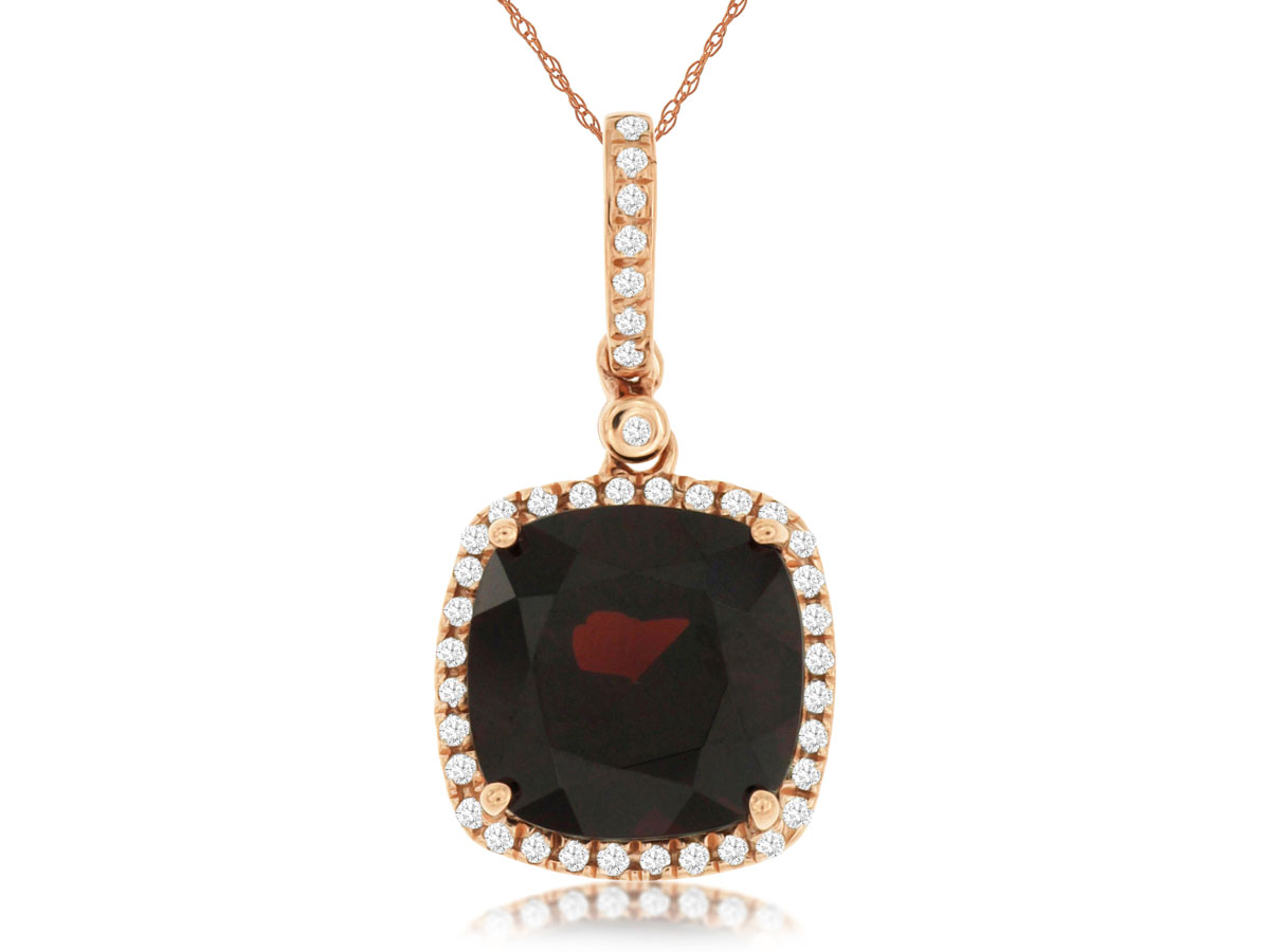 GARNET & DIAMOND PENDANT