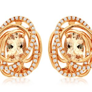 MORGANITE & DIAMOND EARRING