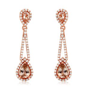 MORGANITE & DIAMOND EARRING