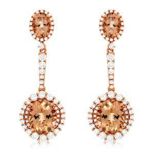 MORGANITE & DIAMOND EARRING