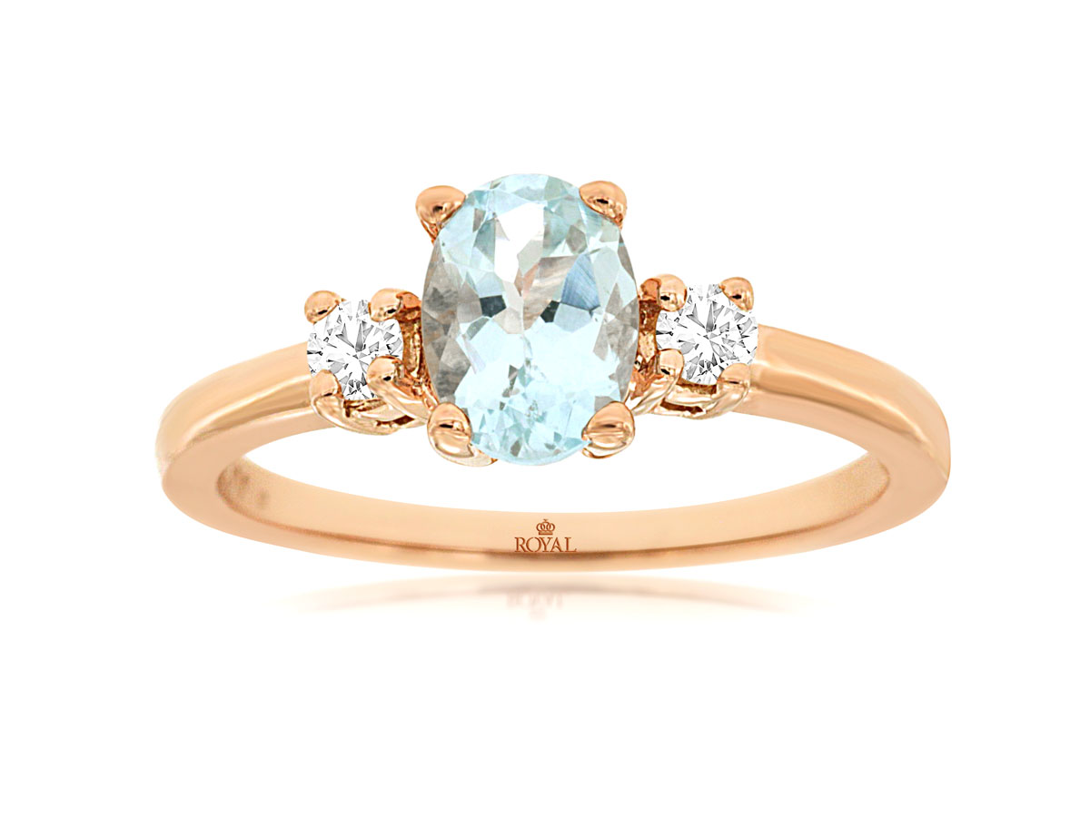 AQUAMARINE & DIAMOND RING
