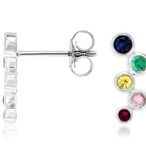 MIXED COLOR SAPPHIRE EARRING