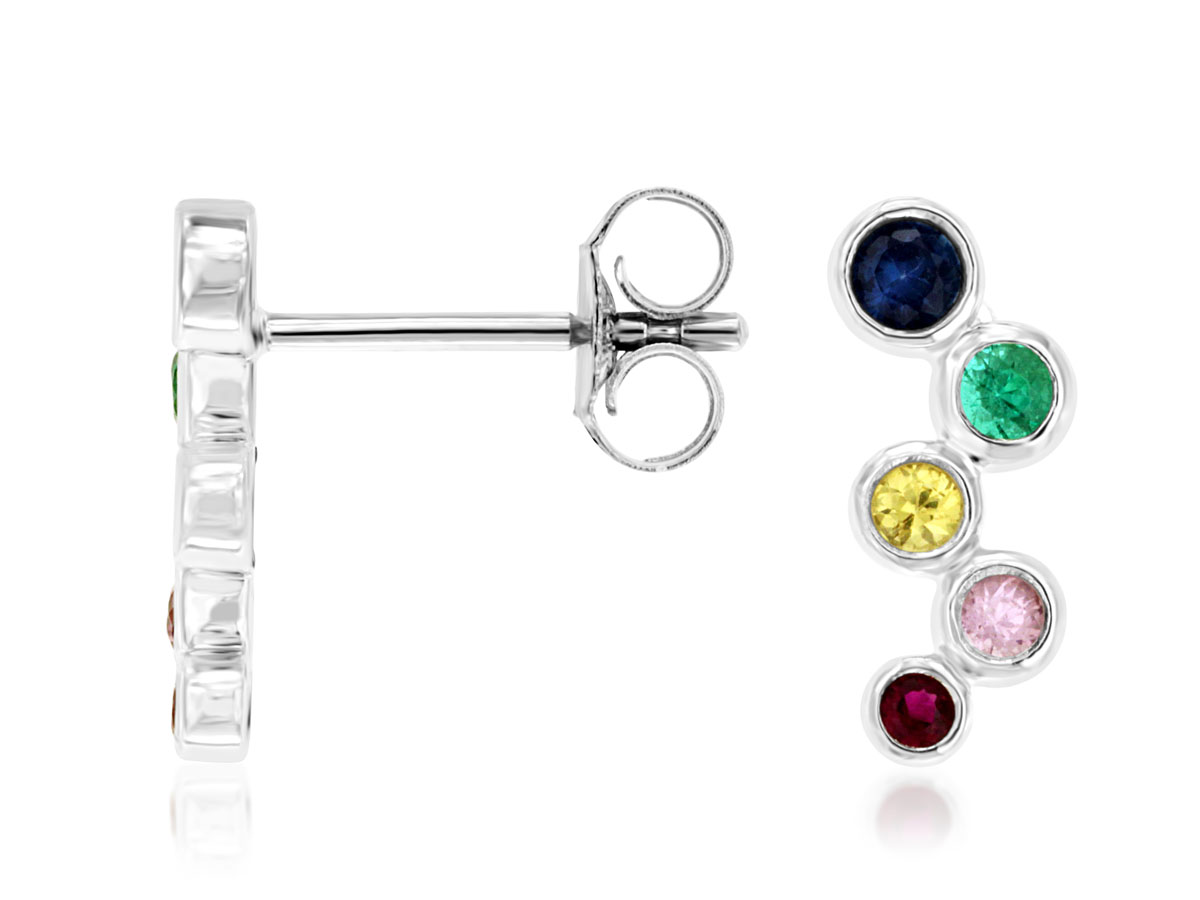 MIXED COLOR SAPPHIRE EARRING