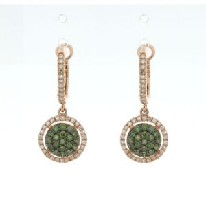 WITHE & GREEN DIAMOND EARRING