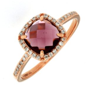 RHODOLITE & DIAMOND RING