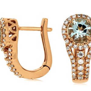 AQUAMARINE & DIAMOND EARRING