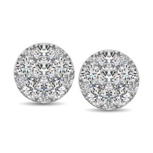 Diamond Stud Earrings 1/4 ct tw Round-cut in 10K White Gold