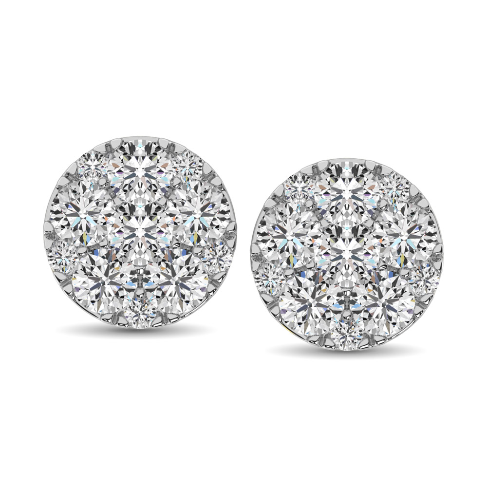 Diamond Stud Earrings 1/4 ct tw Round-cut in 10K White Gold