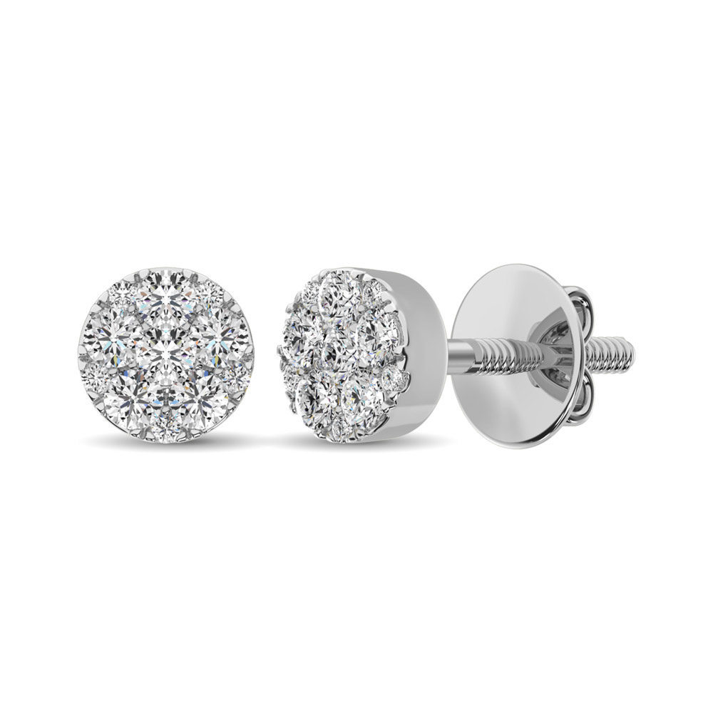 Diamond Stud Earrings 1/4 ct tw Round-cut in 10K White Gold