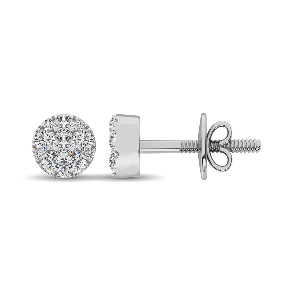 Diamond Stud Earrings 1/4 ct tw Round-cut in 10K White Gold