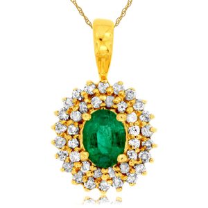 EMERALD & DIAMOND PENDANT