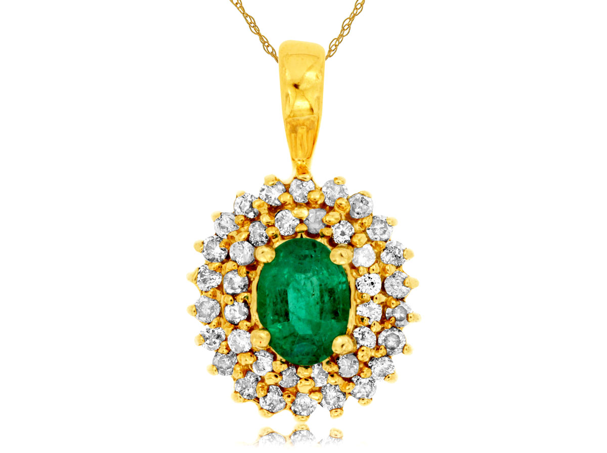 EMERALD & DIAMOND PENDANT