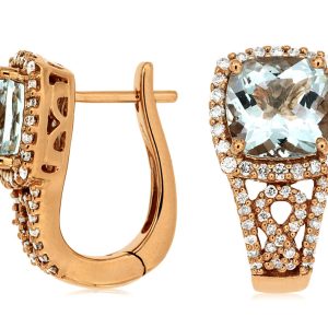 AQUAMARINE & DIAMOND EARRING