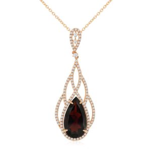 GARNET & DIAMOND PENDANT