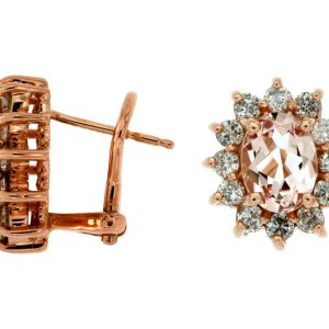 MORGANITE & DIAMOND EARRING