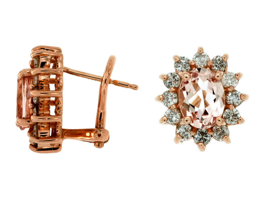 MORGANITE & DIAMOND EARRING