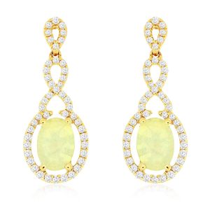 OPAL & DIAMOND EARRING
