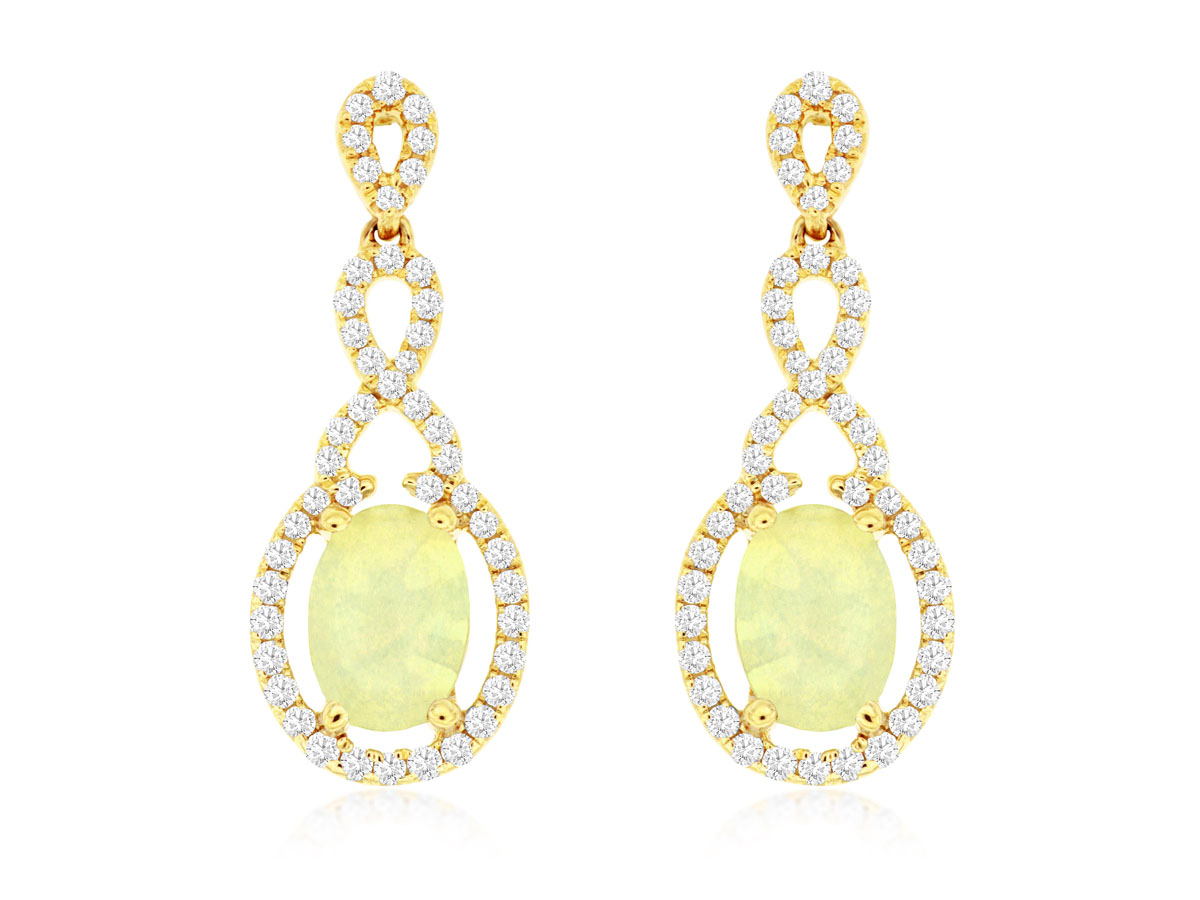 OPAL & DIAMOND EARRING