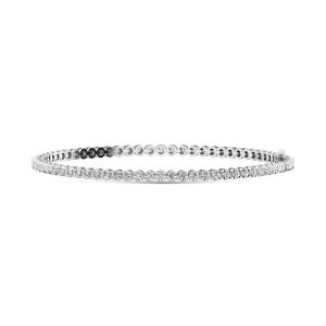 14K White Gold Lab Grown Diamond 1 Ct.Tw. Illusion Tennies Bracelet (3CT Look)