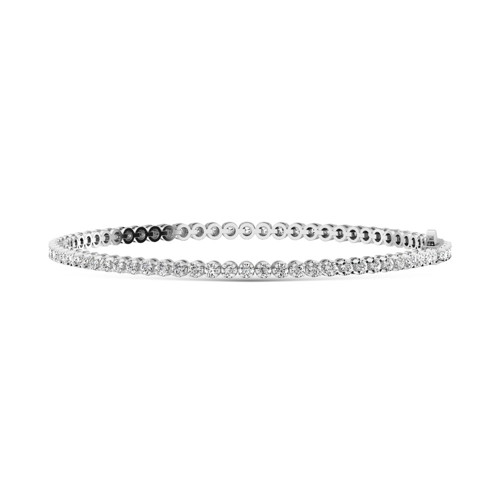 14K White Gold Lab Grown Diamond 1 Ct.Tw. Illusion Tennies Bracelet (3CT Look)