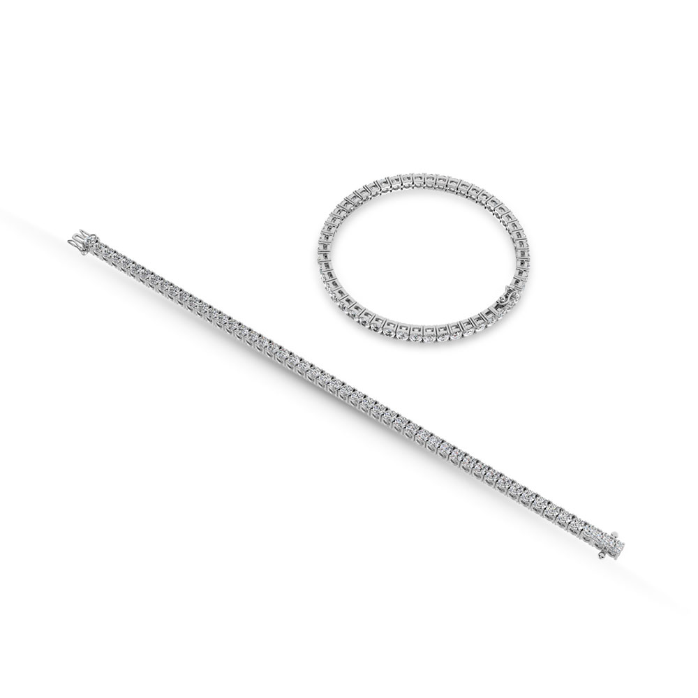 14K White Gold Lab Grown Diamond 1 Ct.Tw. Illusion Tennies Bracelet (3CT Look)