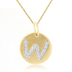 INITIAL DIAMOND PENDANT W