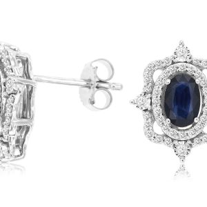 SAPPHIRE & DIAMOND EARRING