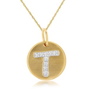 INITIAL DIAMOND PENDANT T