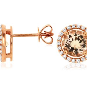 MORGANITE & DIAMOND EARRING