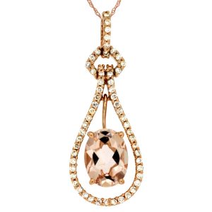 MORGANITE & DIAMOND PENDANT