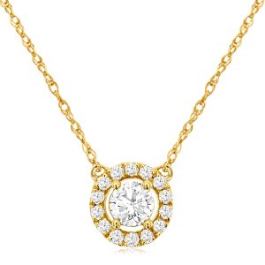 DIAMOND CIRCLE HALO NECKLACE