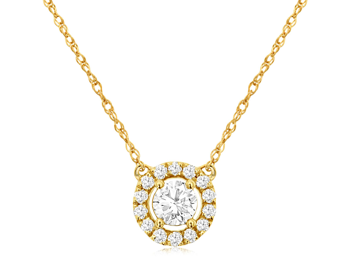 DIAMOND CIRCLE HALO NECKLACE