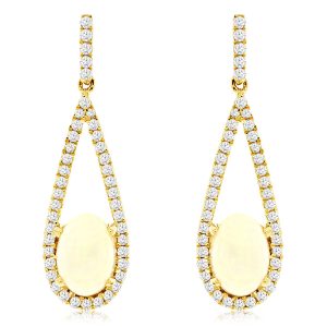 OPAL & DIAMOND EARRING