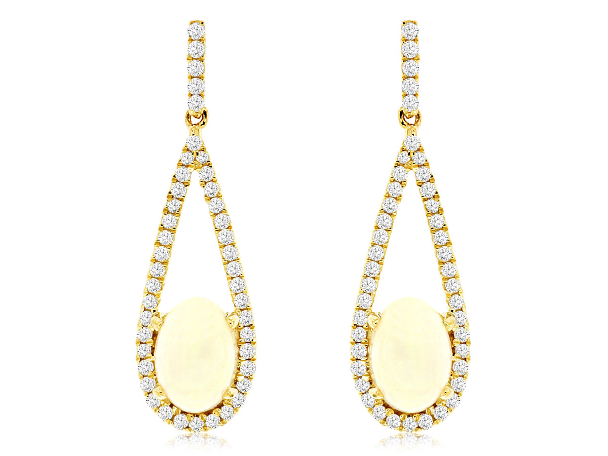 OPAL & DIAMOND EARRING