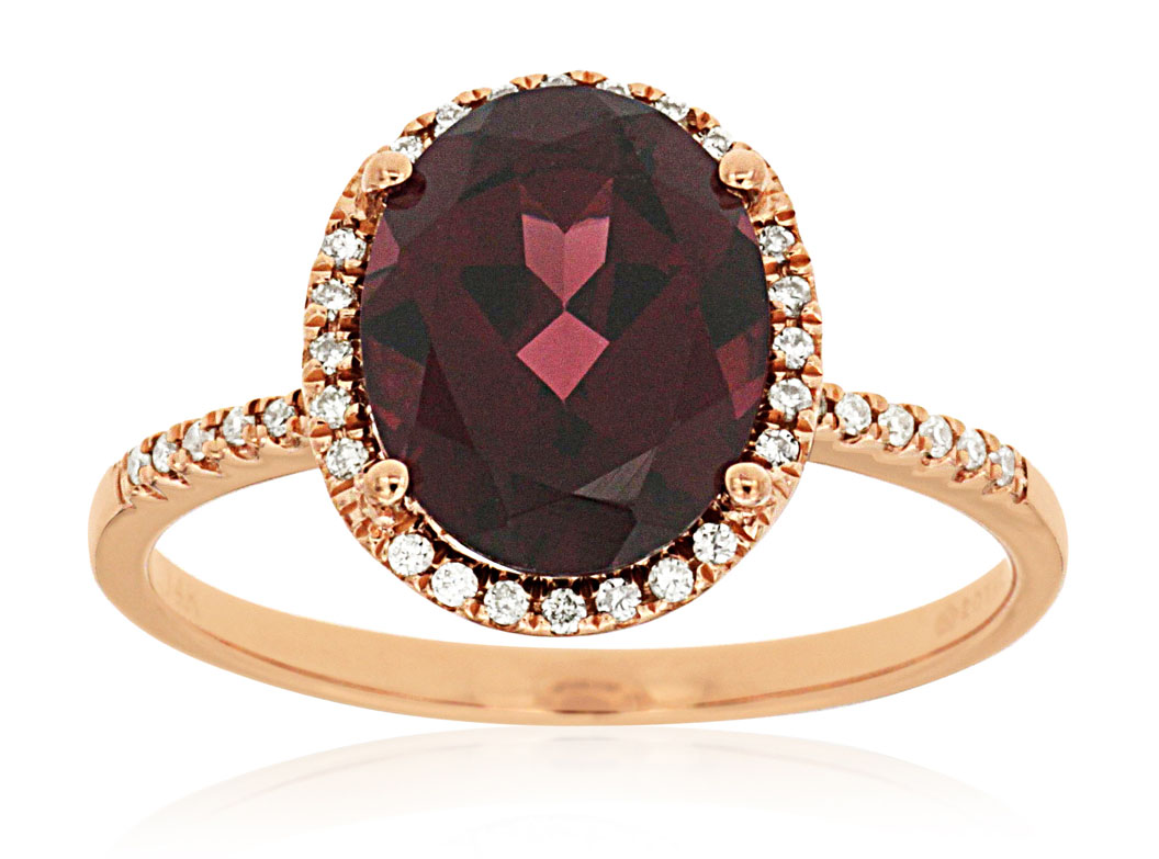 RHODOLITE & DIAMOND RING