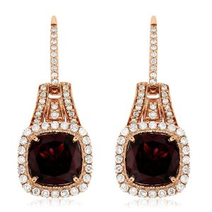 RHODOLITE & DIAMOND EARRING