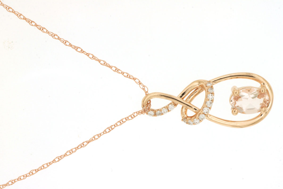 MORGANITE & DIAMOND PENDANT