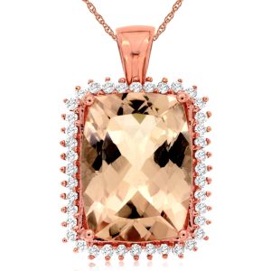 MORGANITE & DIAMOND PENDANT