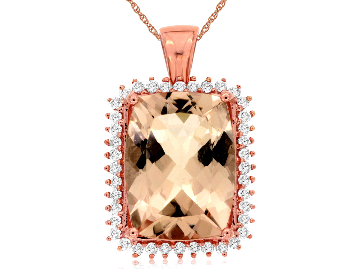 MORGANITE & DIAMOND PENDANT