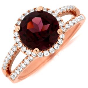 RHODOLITE & DIAMOND RING