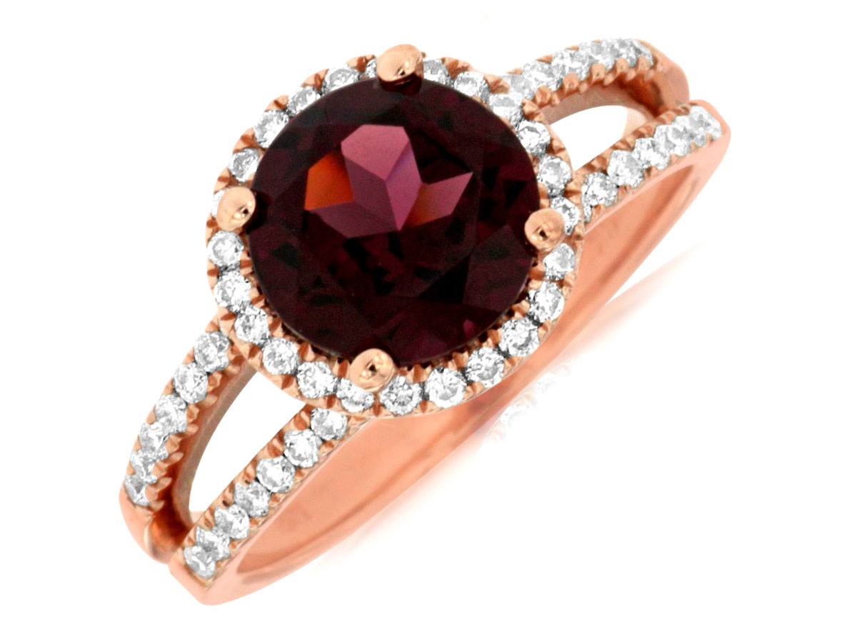 RHODOLITE & DIAMOND RING