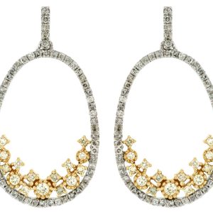 YELLOW DIA & DIAMOND EARRING