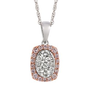 WHITE & PINK DIAMOND PENDANT